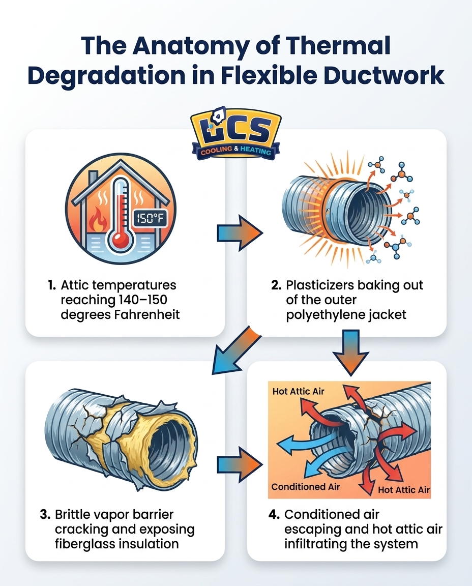 The Anatomy of Thermal Degradation in Flexible Ductwork
