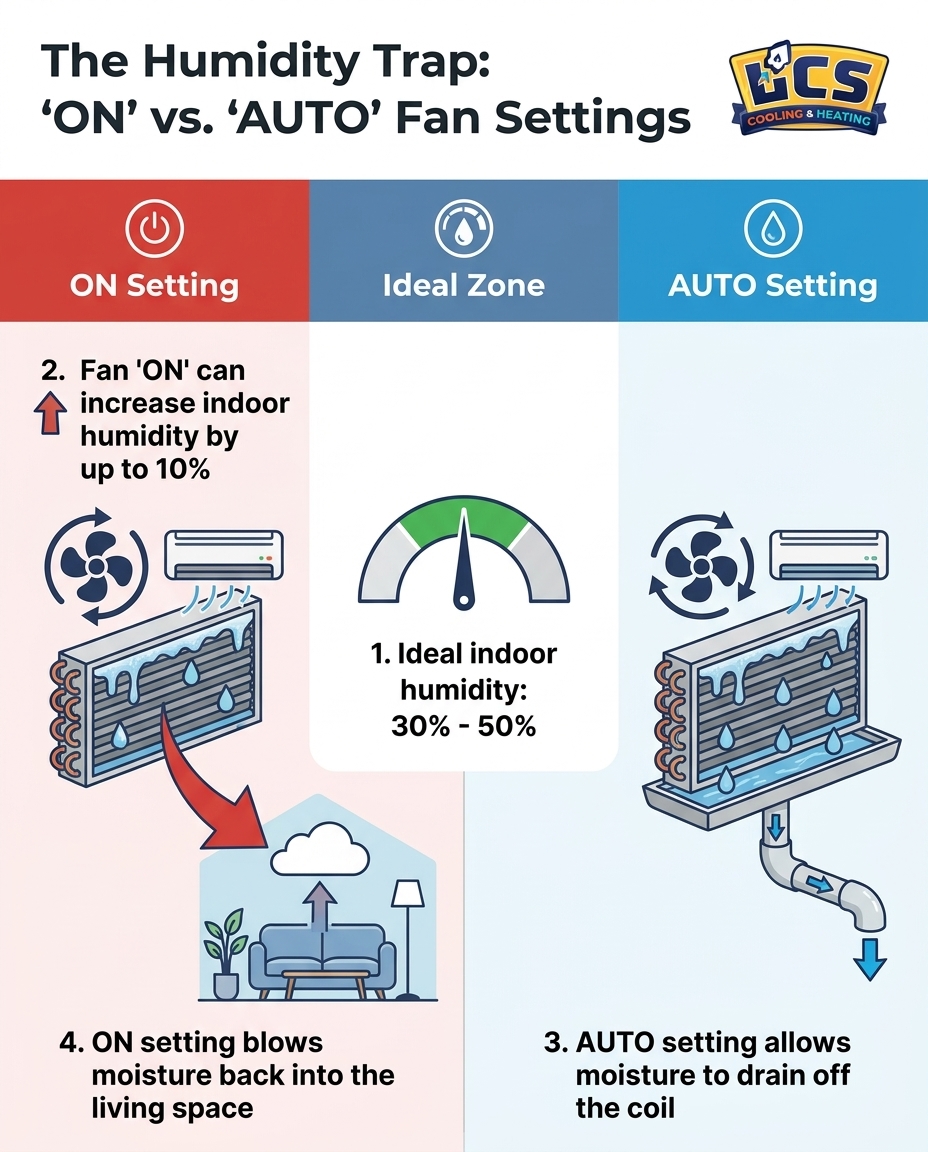 The Humidity Trap: 'ON' vs. 'AUTO' Fan Settings