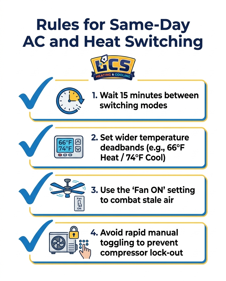 Rules for Same-Day AC and Heat Switching