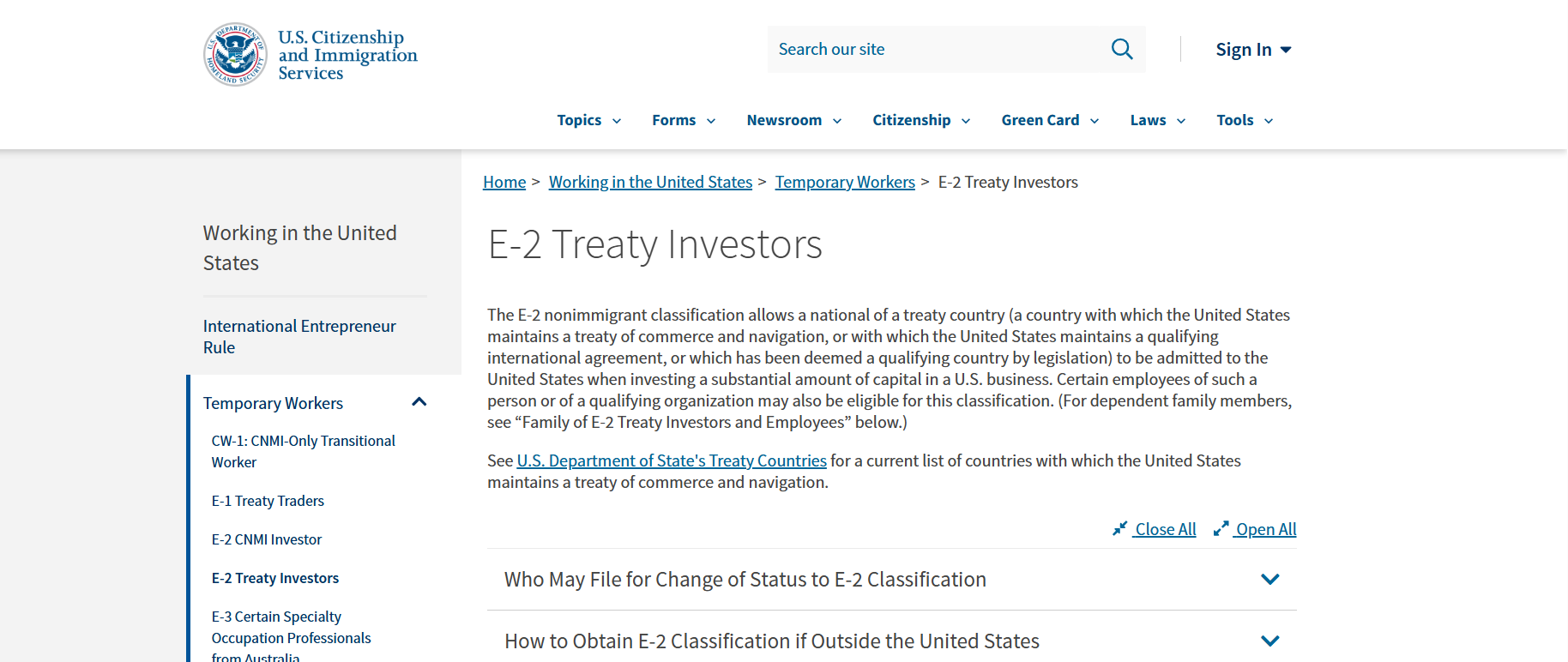E-2 Treaty Investors