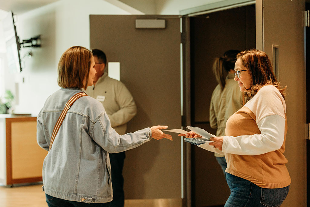 People in the Lobby of our Cape Campus.