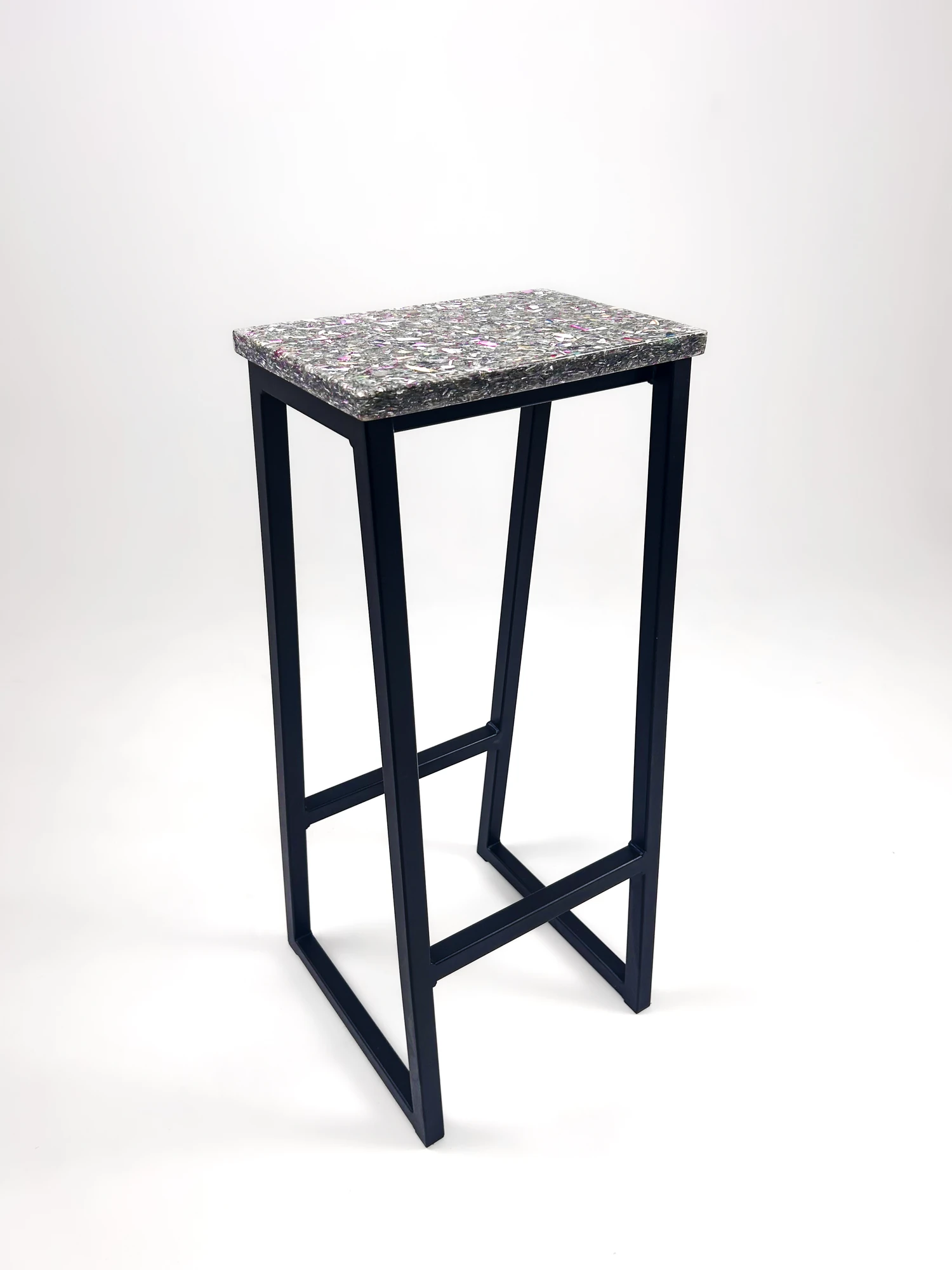Sustainable Boxy Bar Stool featuring innovative RE-CD material