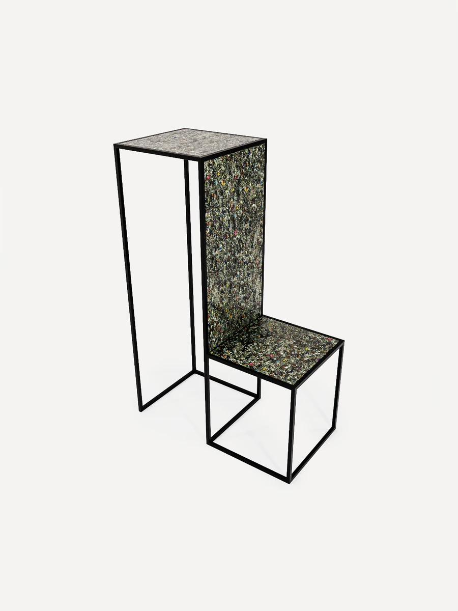 Sustainable RE-CD Plant Stand showcasing vibrant houseplants and decor
