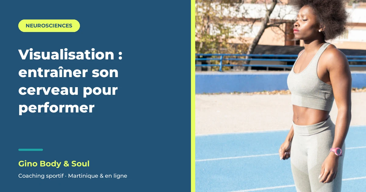 Athlète les yeux fermés sur une piste, en pleine visualisation avant l’effort