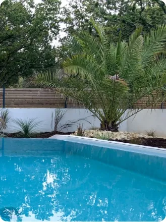 Jardin extérieur avec piscine