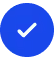 White checkmark inside a solid blue circle icon.