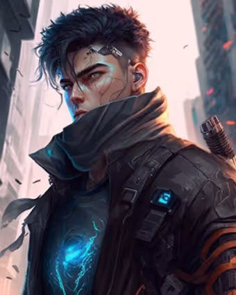 NFT illustration man image, cyber