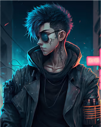 NFT illustration man image, cyber