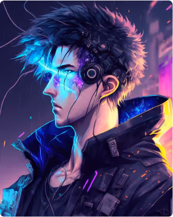 NFT illustration man image, cyber