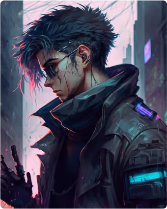 NFT illustration man image, cyber