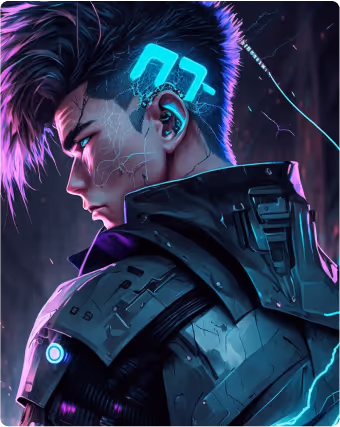 NFT illustration man image, cyber