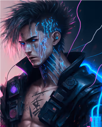 NFT illustration man image, cyber