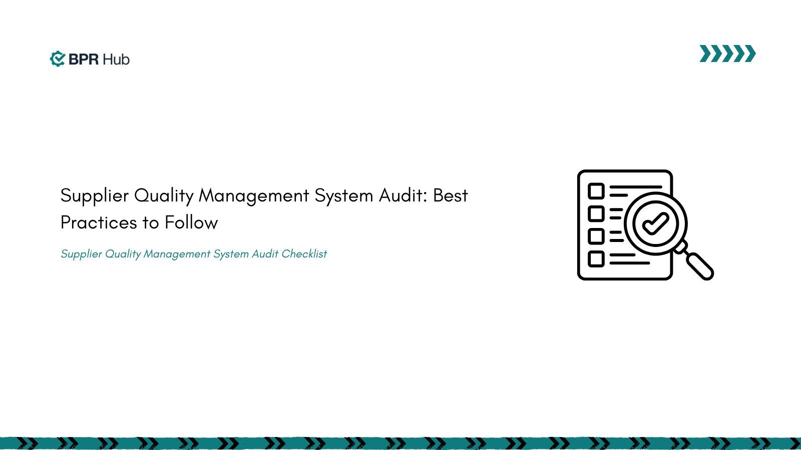 Supplier Quality Management System Audit