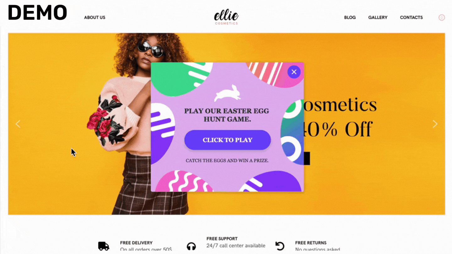 Sample of a website using virtual scavenger hunt to engage users.