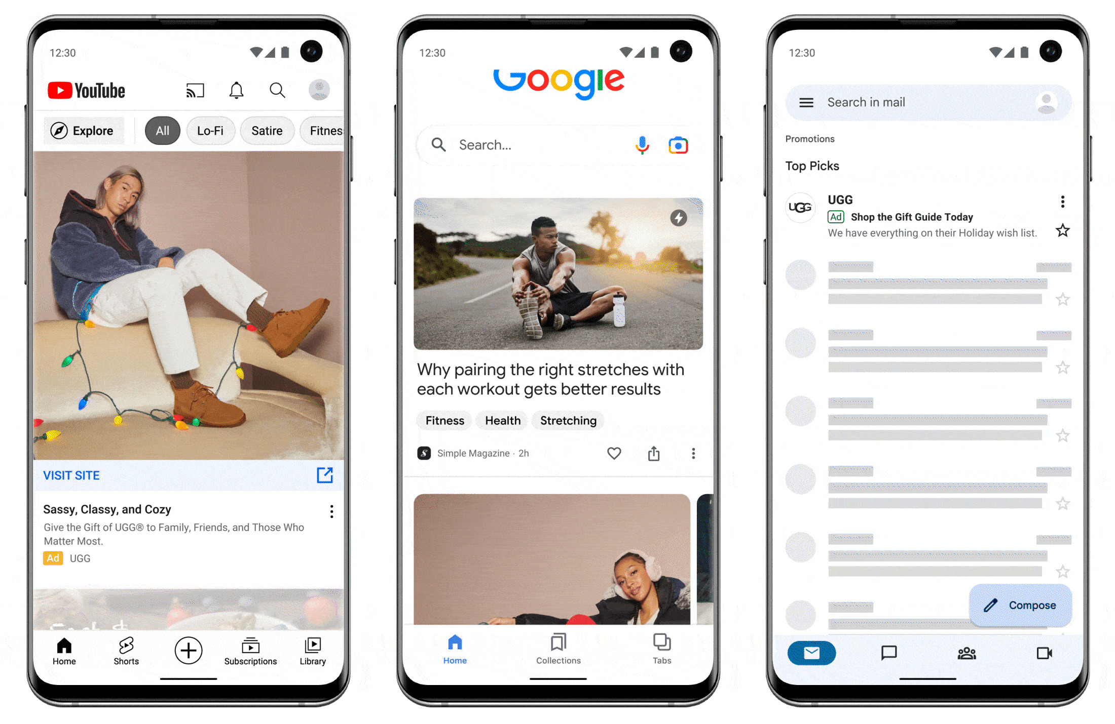 Ads on various Google platforms