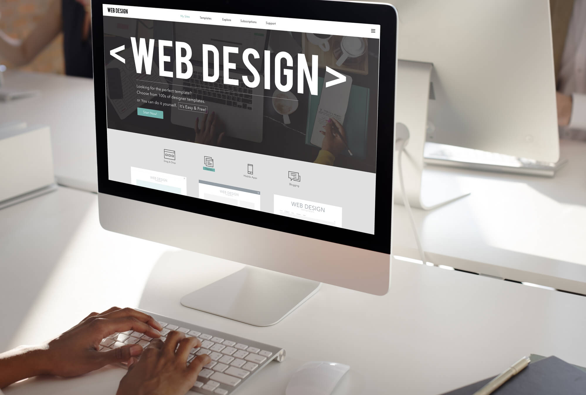 miami web design company specialist working on computer