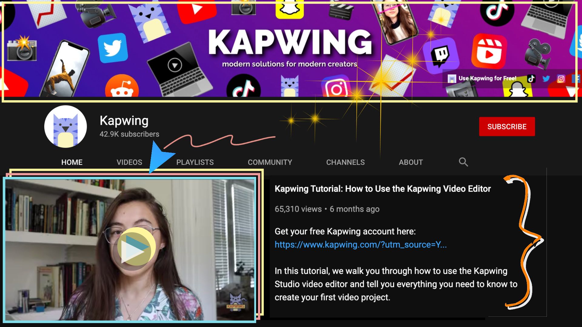 sample YouTube channel trailer