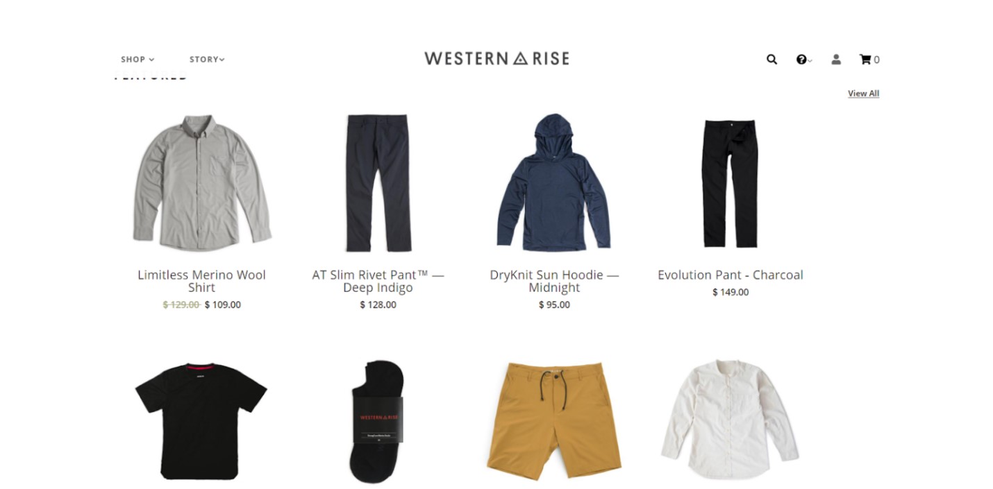 screenshot of Western Arise's landing page