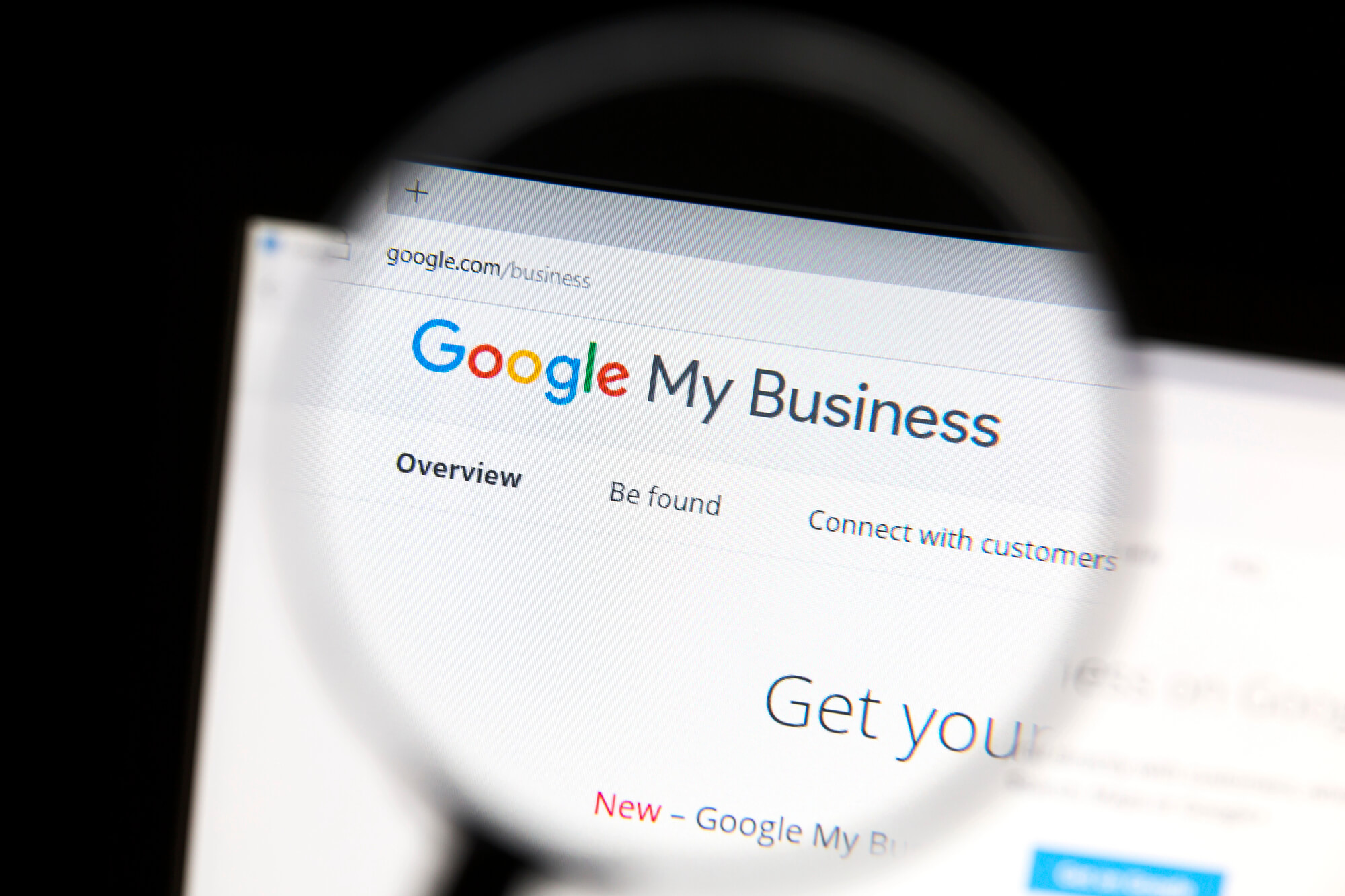 magnifying glass on google my business