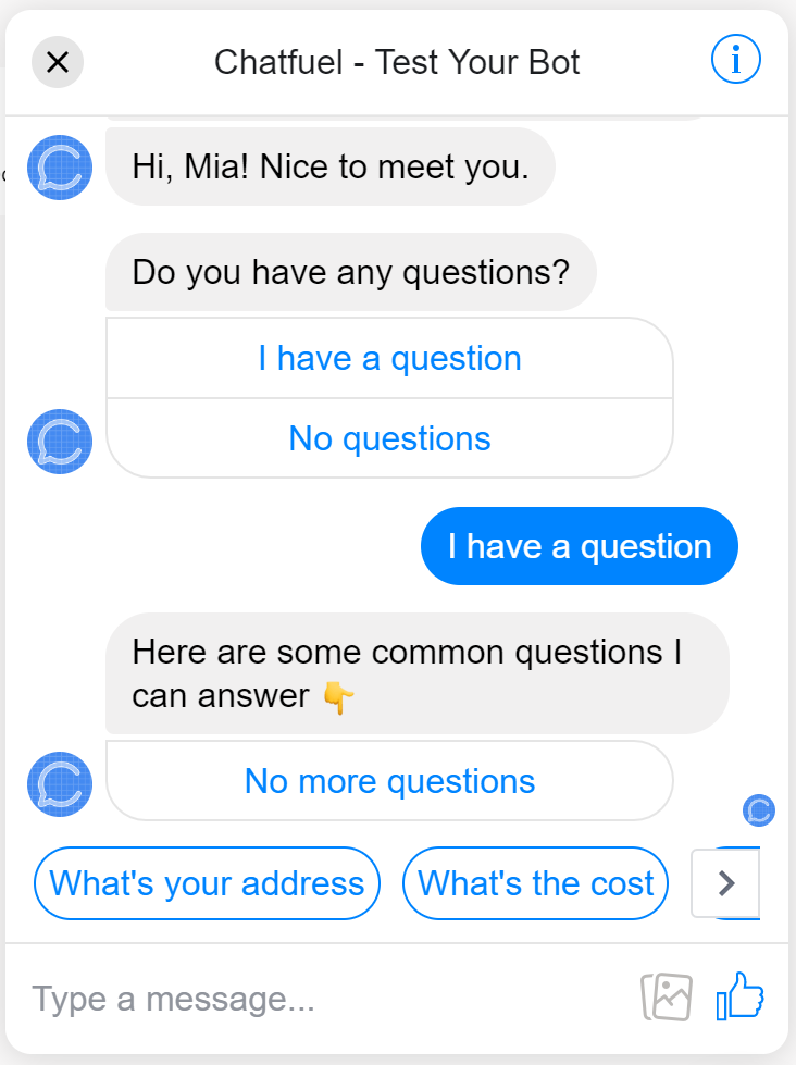 sample chatbot