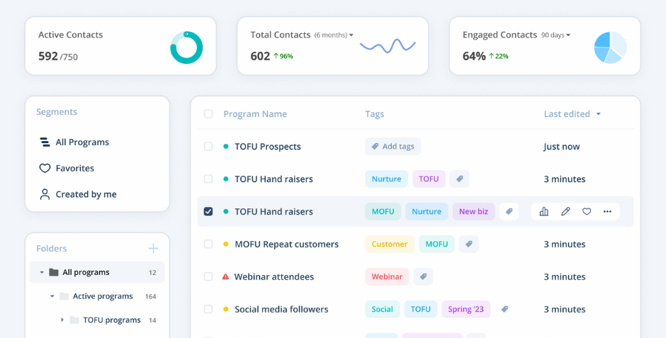 sample lead tracking software interface