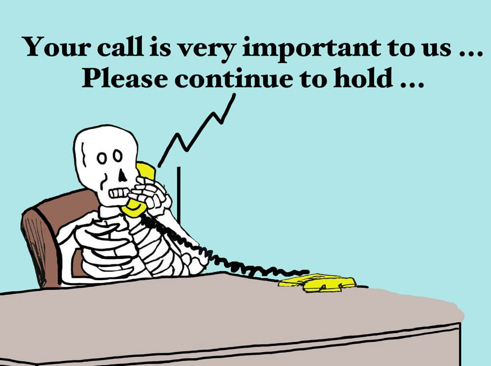 skeleton talking on phone digital marketing