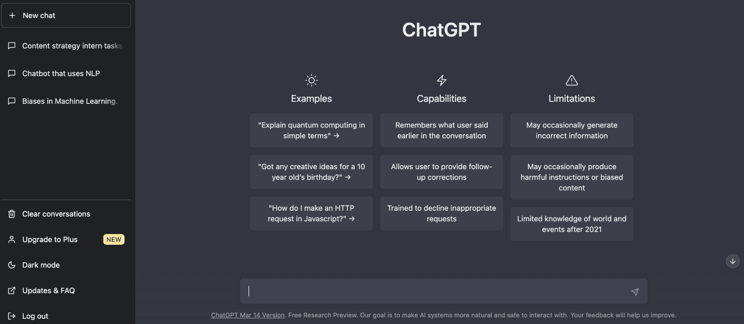 chatgpt homepage