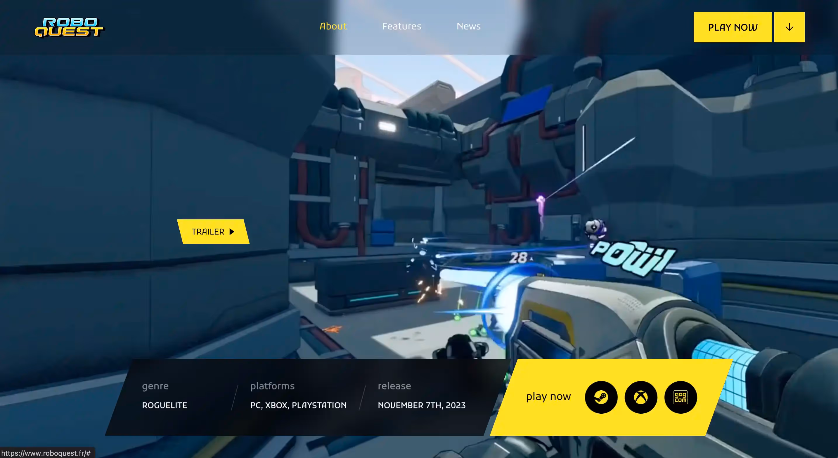 Web design and development for Roboquest game
