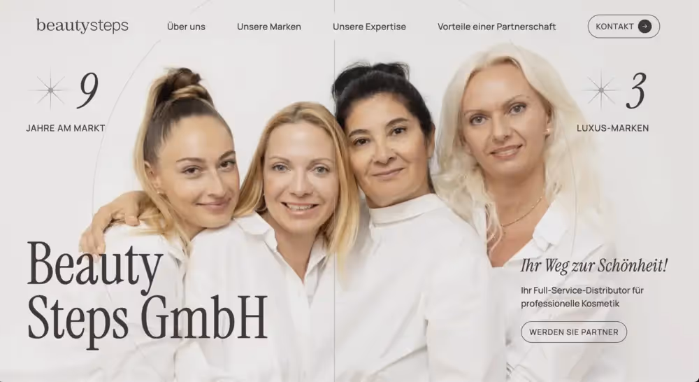 Branding and web design for cosmetic distributor in Germany 