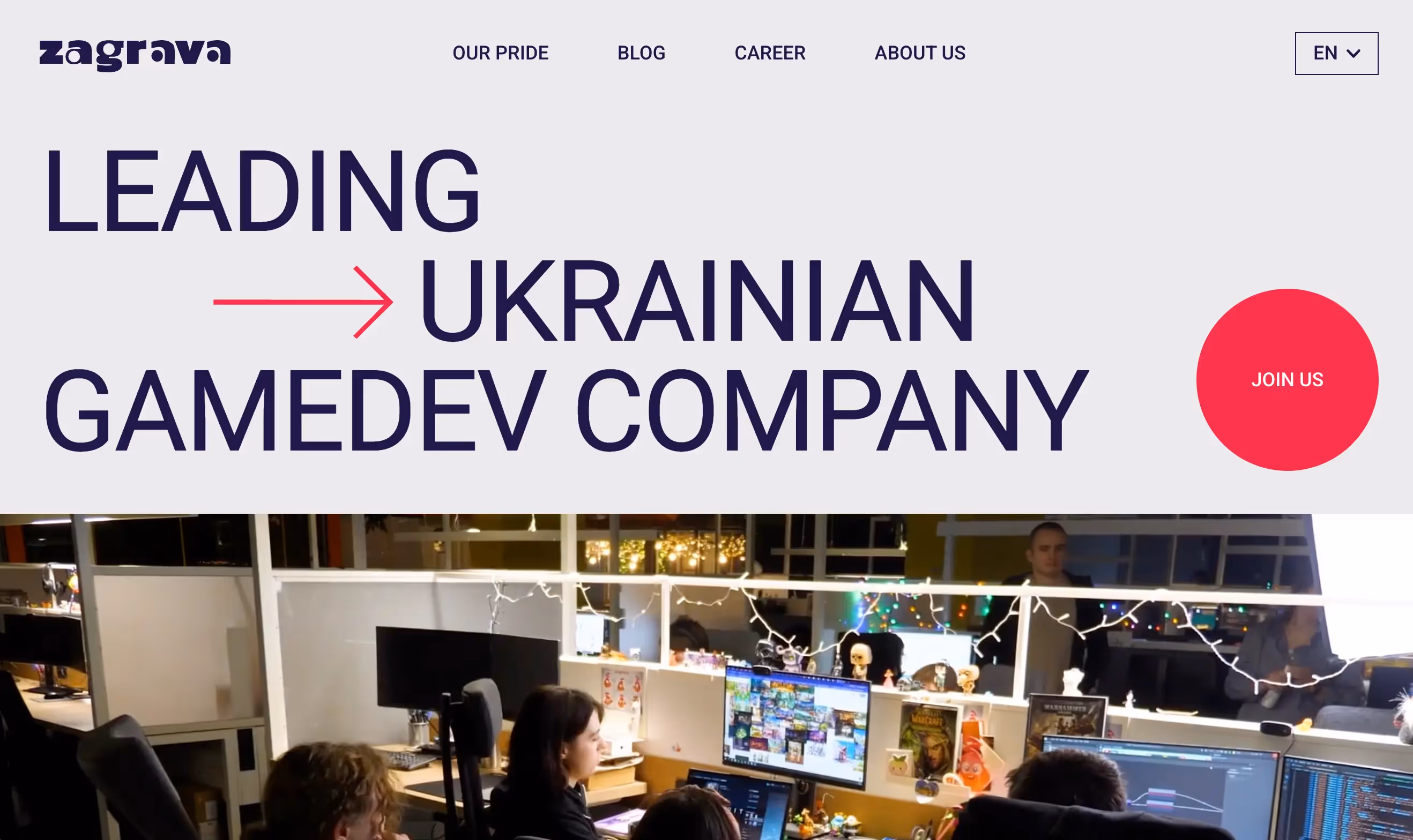 Web design and development for gamedev company