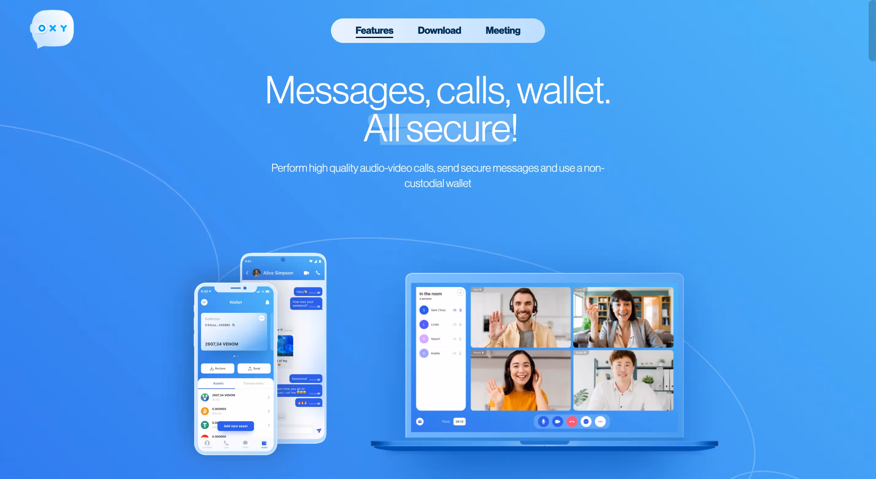 Landing and app design for non-custodial wallet 