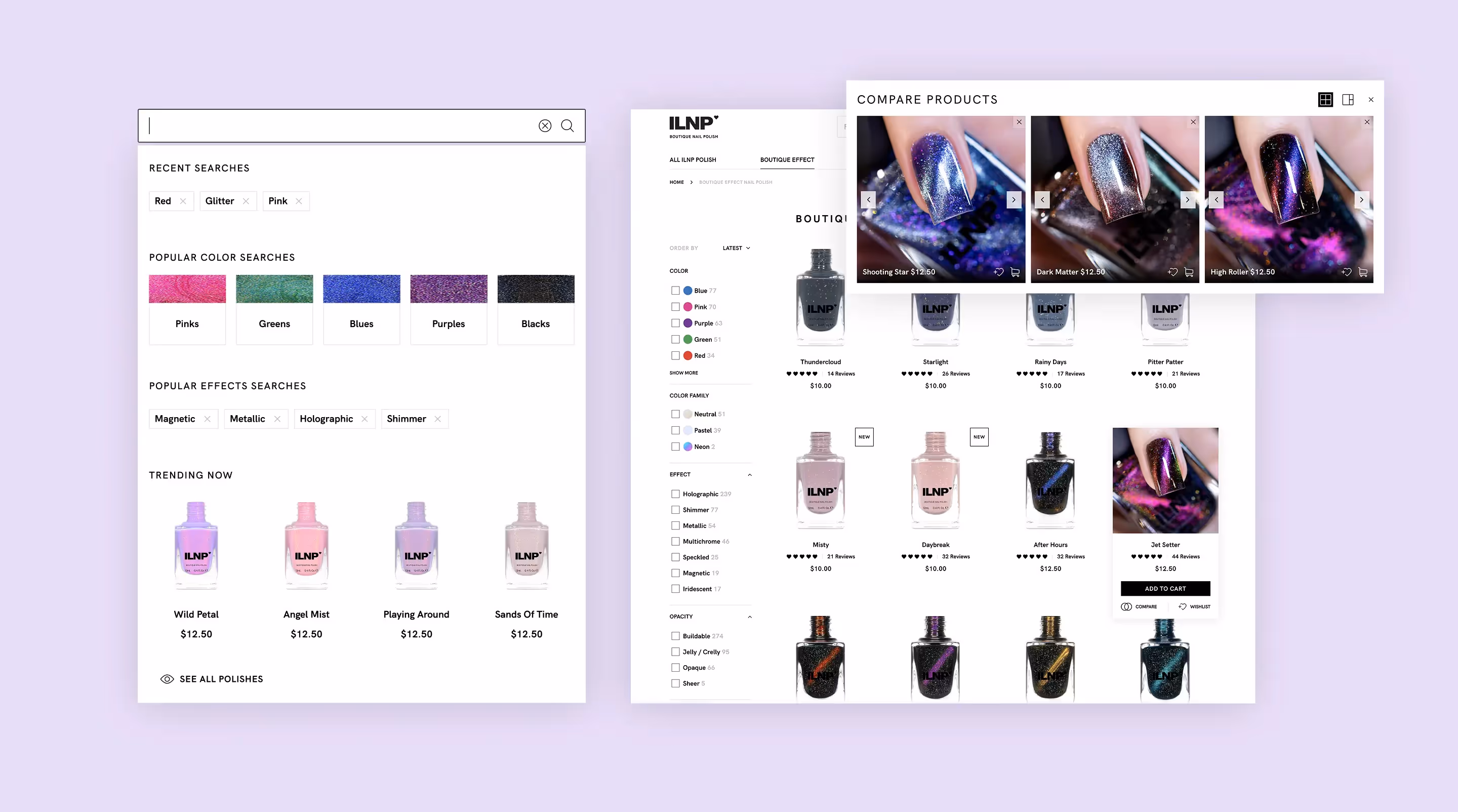  ecommerce web design for nail polish manufacturer ILNP