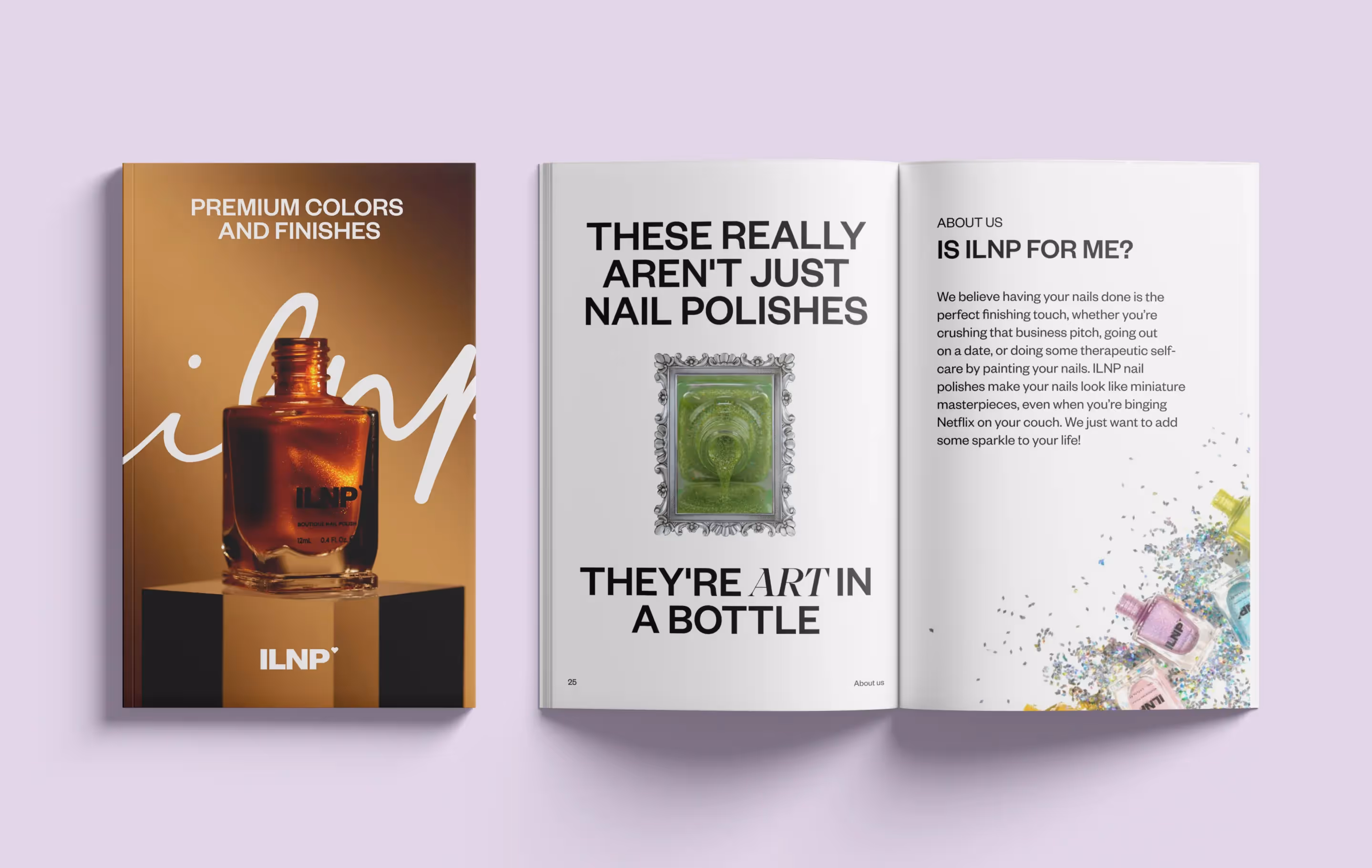 catalogue design for nail polish manufacturer 