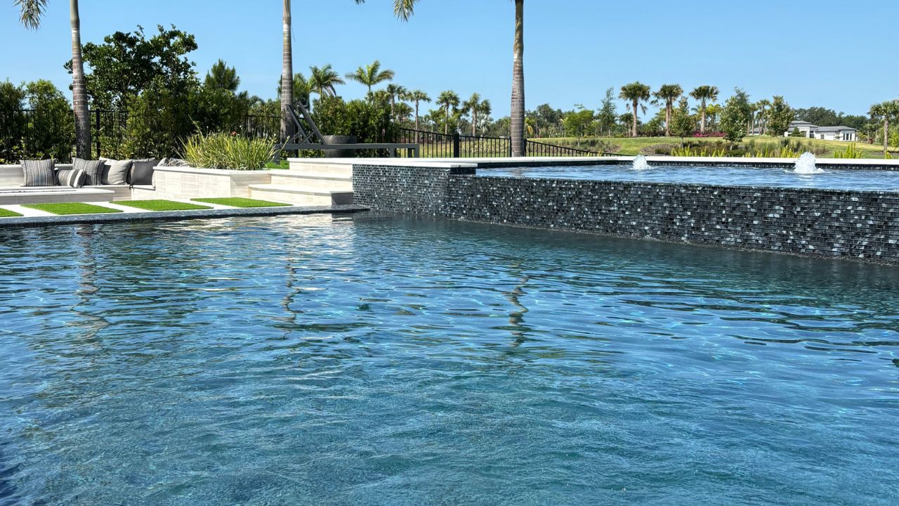 Resort-style pool and fitness center amenities in Monterey Lakewood Ranch Waterside