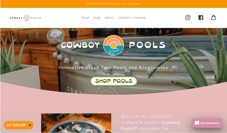 The previous version of the homepage