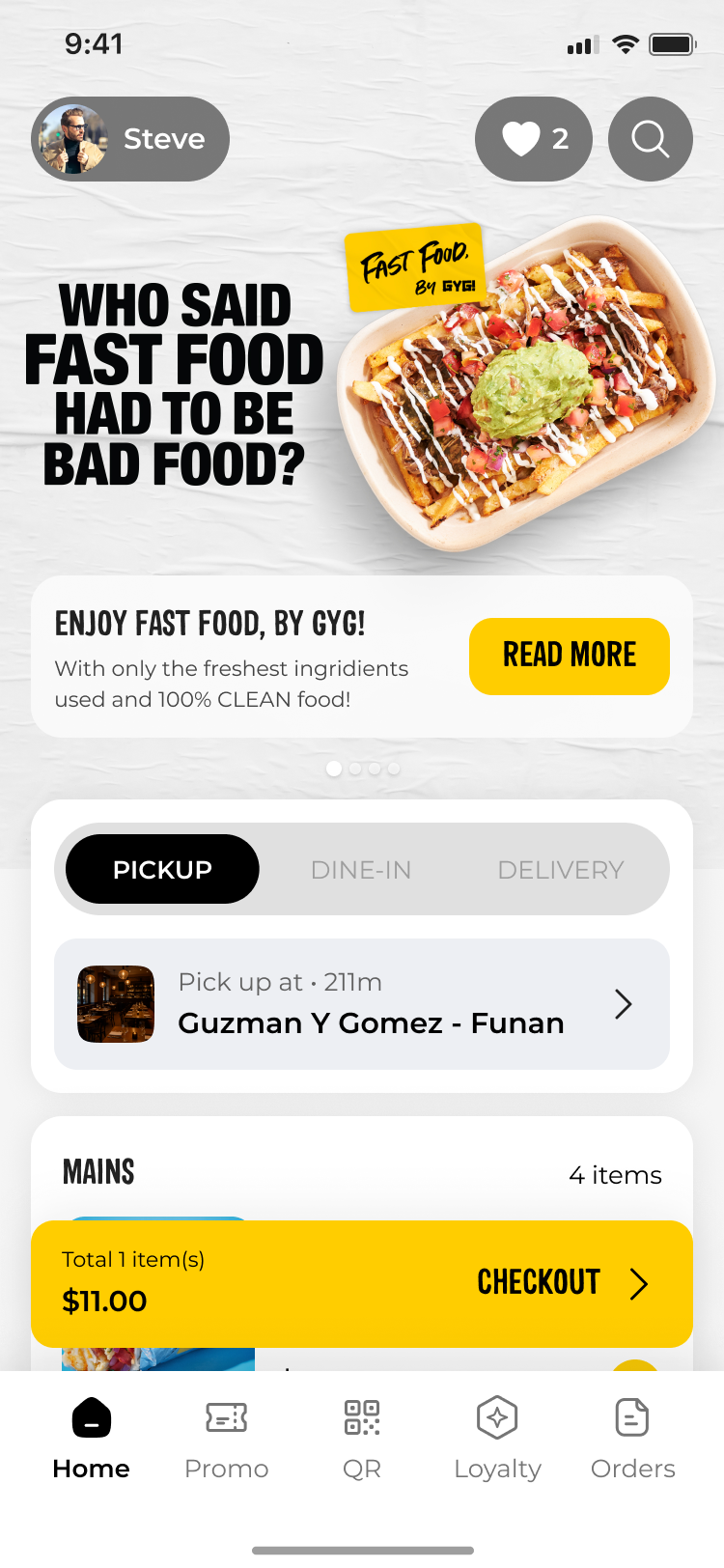 Cata mobile app interface