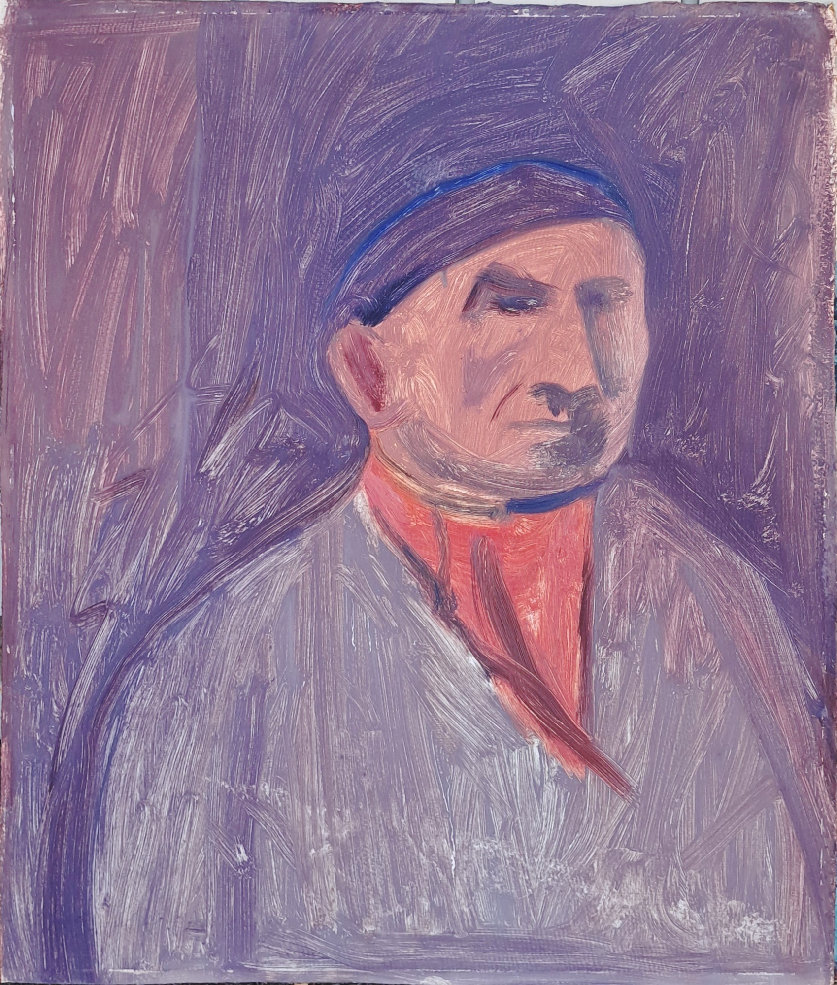 Albert Pfister, Selbstbildnis, 1948, Öl auf Karton