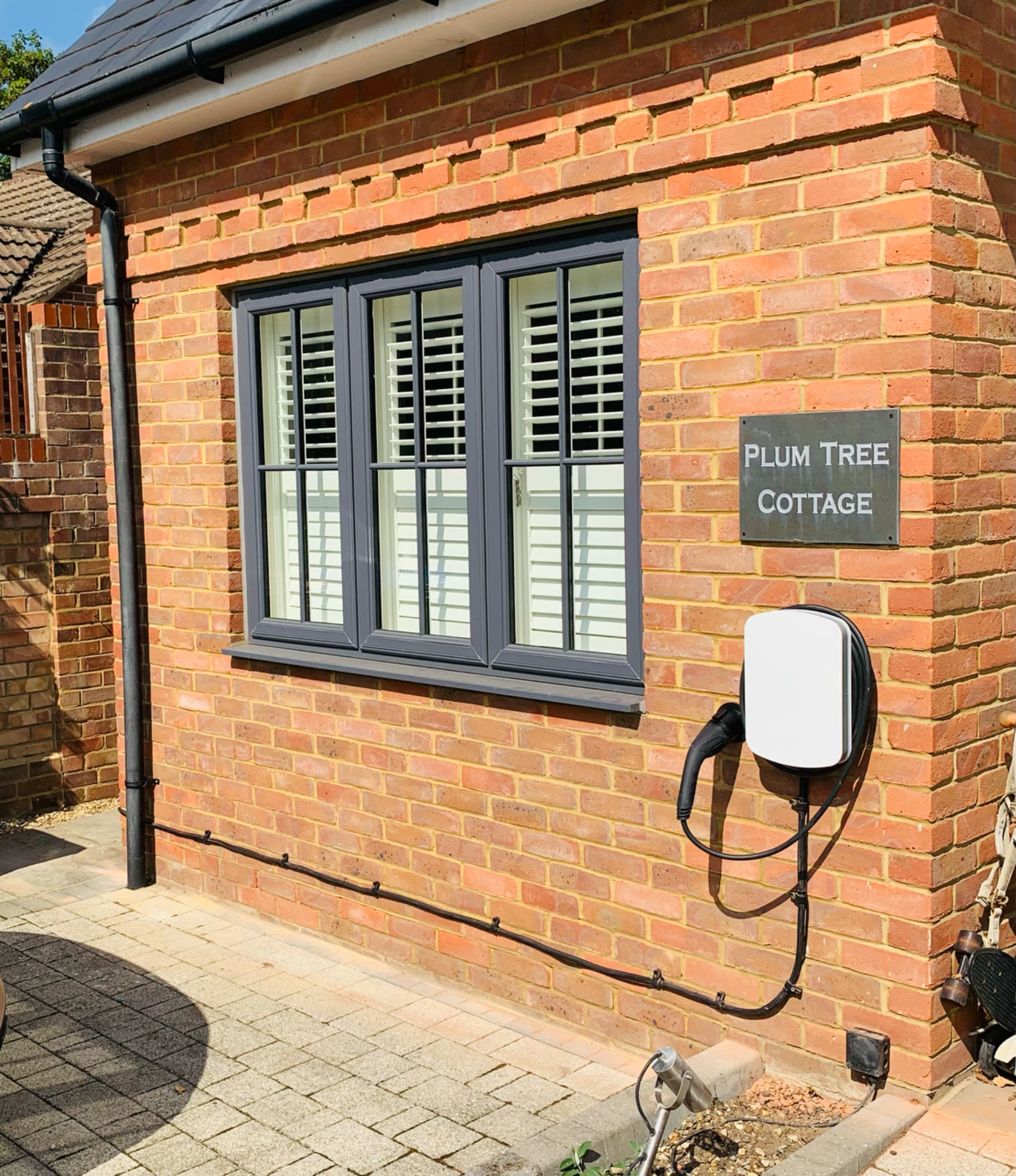 Hypervolt installed on brickwork with surface-routed supply cabling