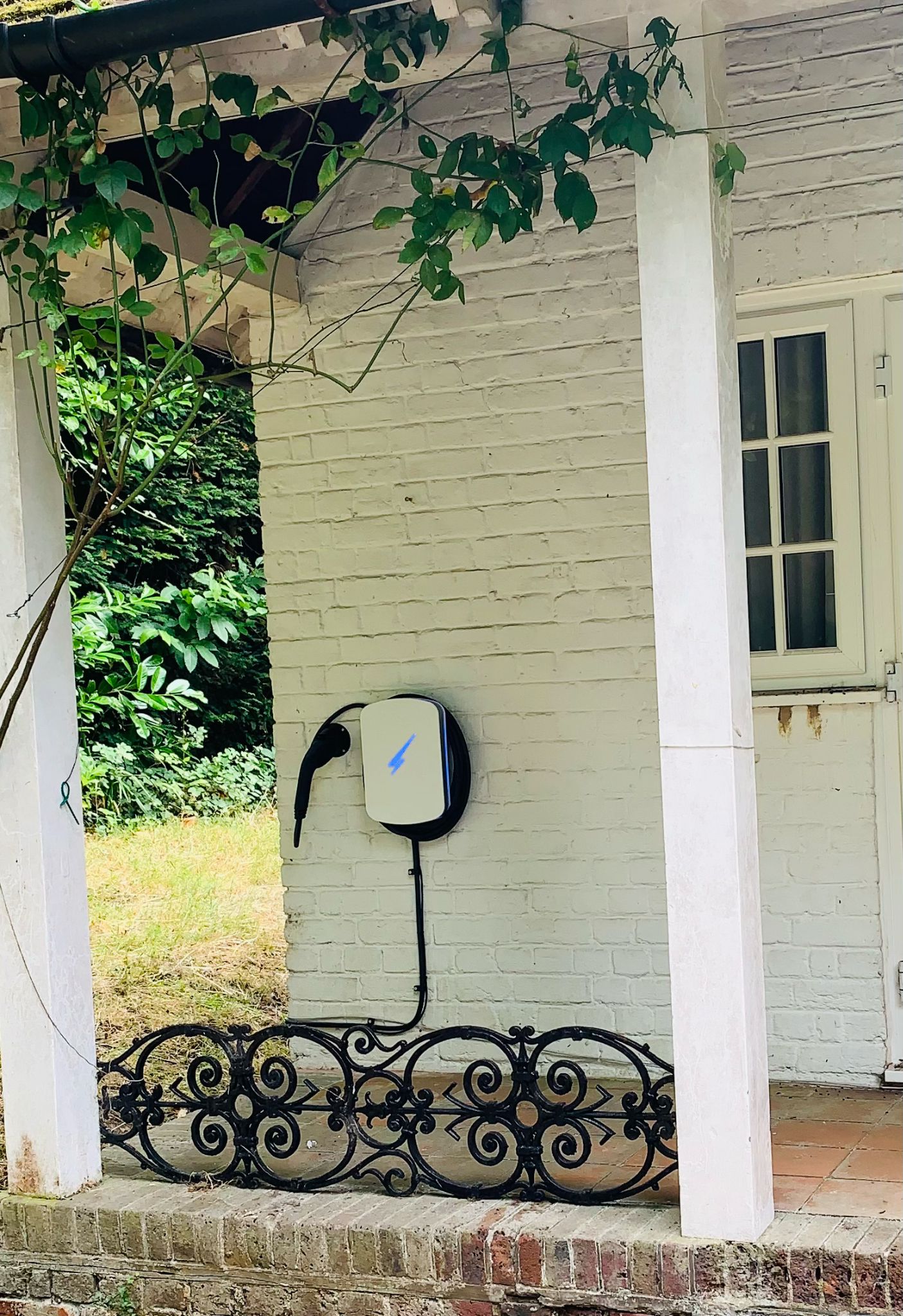 Hypervolt installed on painted brickwork