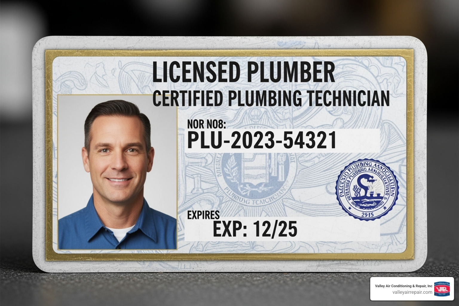 plumber's license or certification badge - plumber in fresno