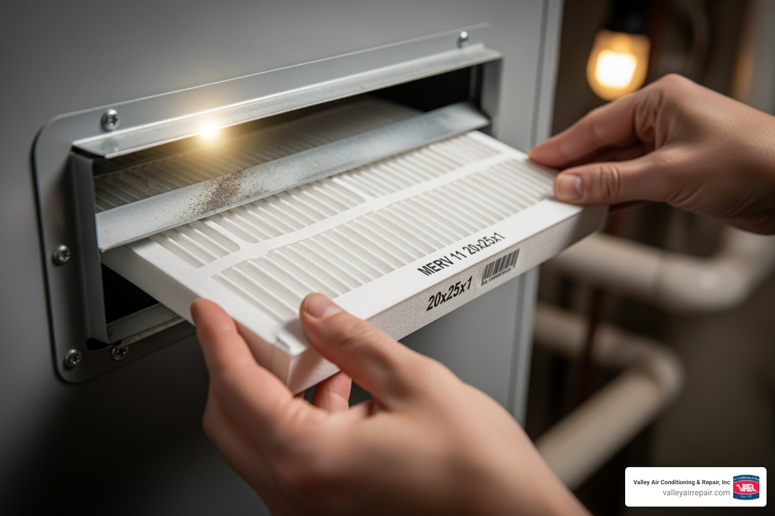 A homeowner carefully changing the air filter in their HVAC system, emphasizing a simple yet crucial DIY AC inspection step. - ac system inspection A homeowner carefully changing the air filter in their HVAC system, emphasizing a simple yet crucial DIY AC inspection step. - ac system inspection