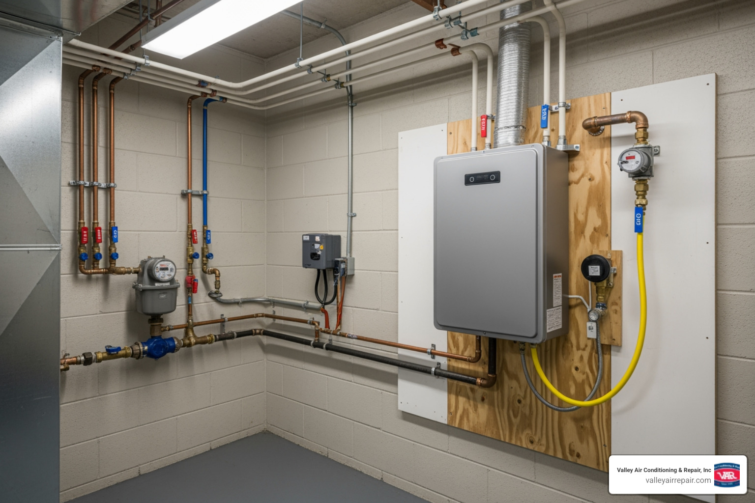 Infographic comparing on-demand tankless heating versus traditional storage tank heating for commercial properties, showing energy flow, standby losses, continuous supply capability, and space requirements side by side - commercial tankless water heater installation in clovis, ca Infographic comparing on-demand tankless heating versus traditional storage tank heating for commercial properties, showing energy flow, standby losses, continuous supply capability, and space requirements side by side - commercial tankless water heater installation in clovis, ca