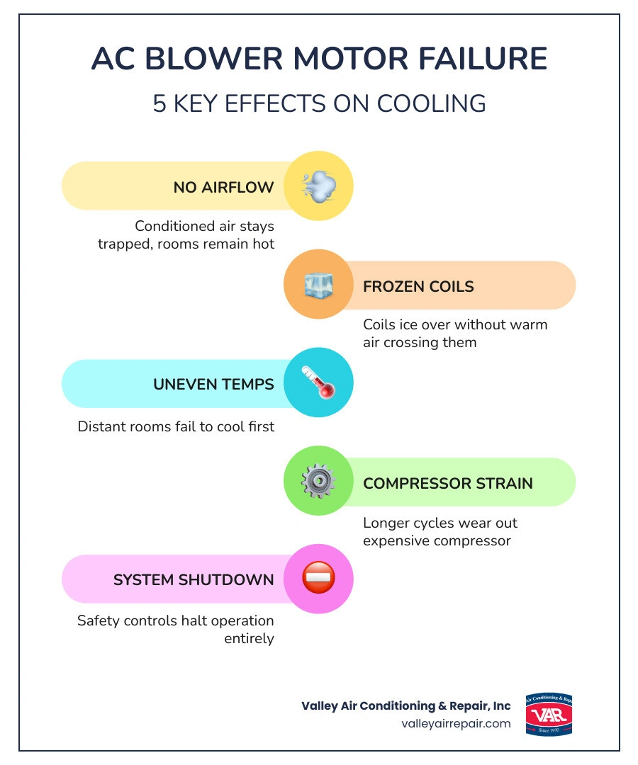 Infographic showing airflow path from return vents through blower motor evaporator coils to supply registers and effects of Infographic showing airflow path from return vents through blower motor evaporator coils to supply registers and effects of