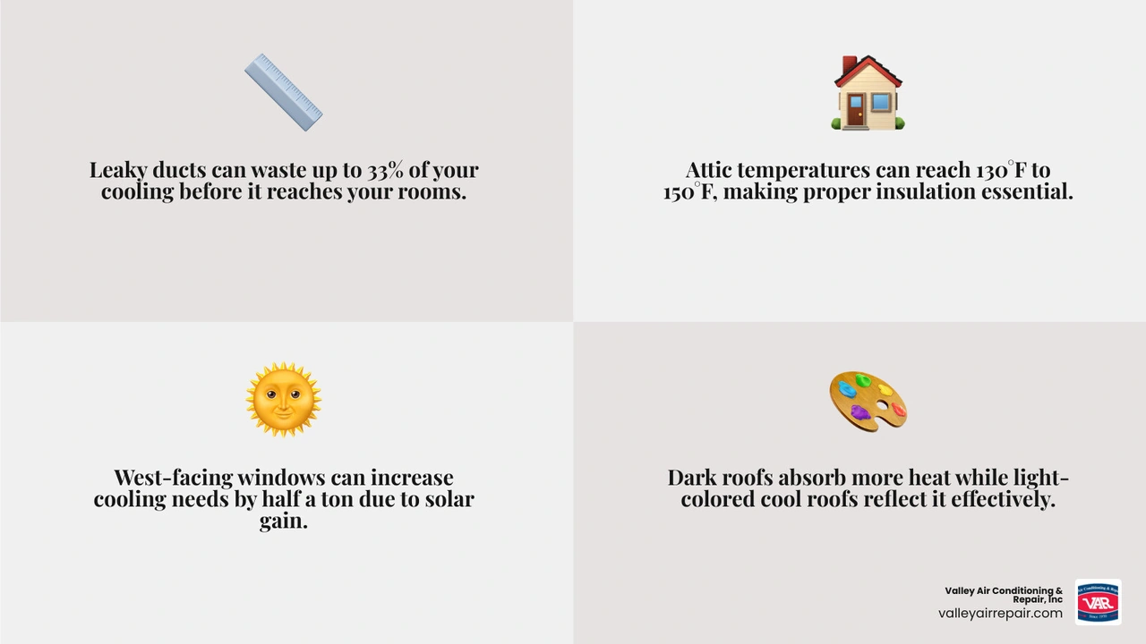 Infographic showing common ductwork leak points in a residential home: registers, elbows, and furnace connections infographic Infographic showing common ductwork leak points in a residential home: registers, elbows, and furnace connections infographic