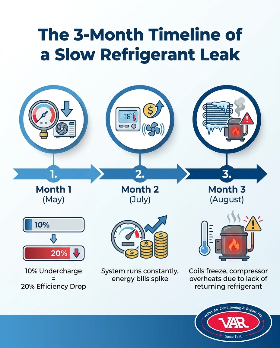 The 3-Month Timeline of a Slow Refrigerant Leak