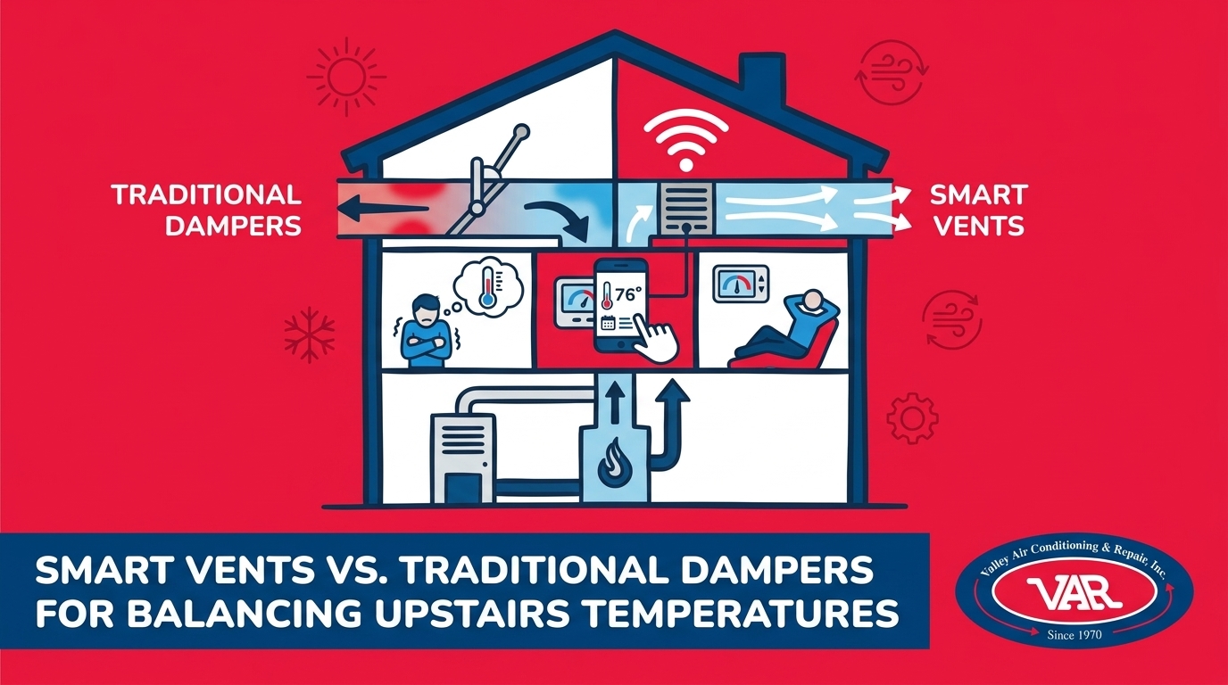 Smart Vents vs. Traditional Dampers for Balancing Upstairs Temperatures