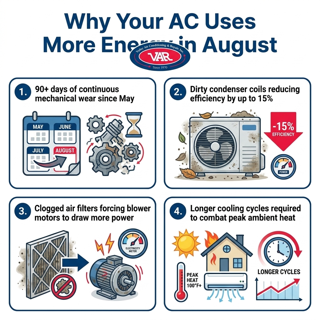 Why Your AC Uses More Energy in August