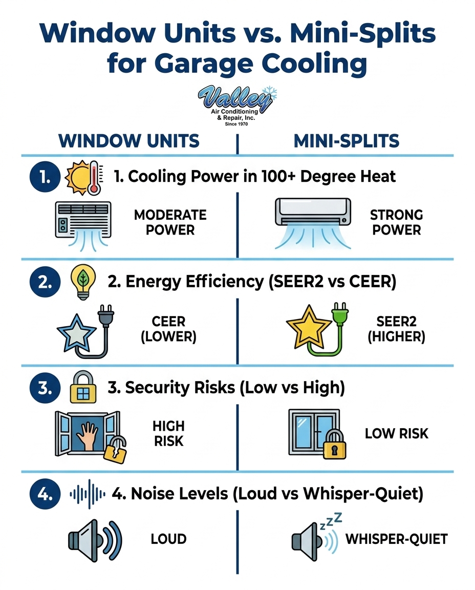 Window Units vs. Mini-Splits for Garage Cooling