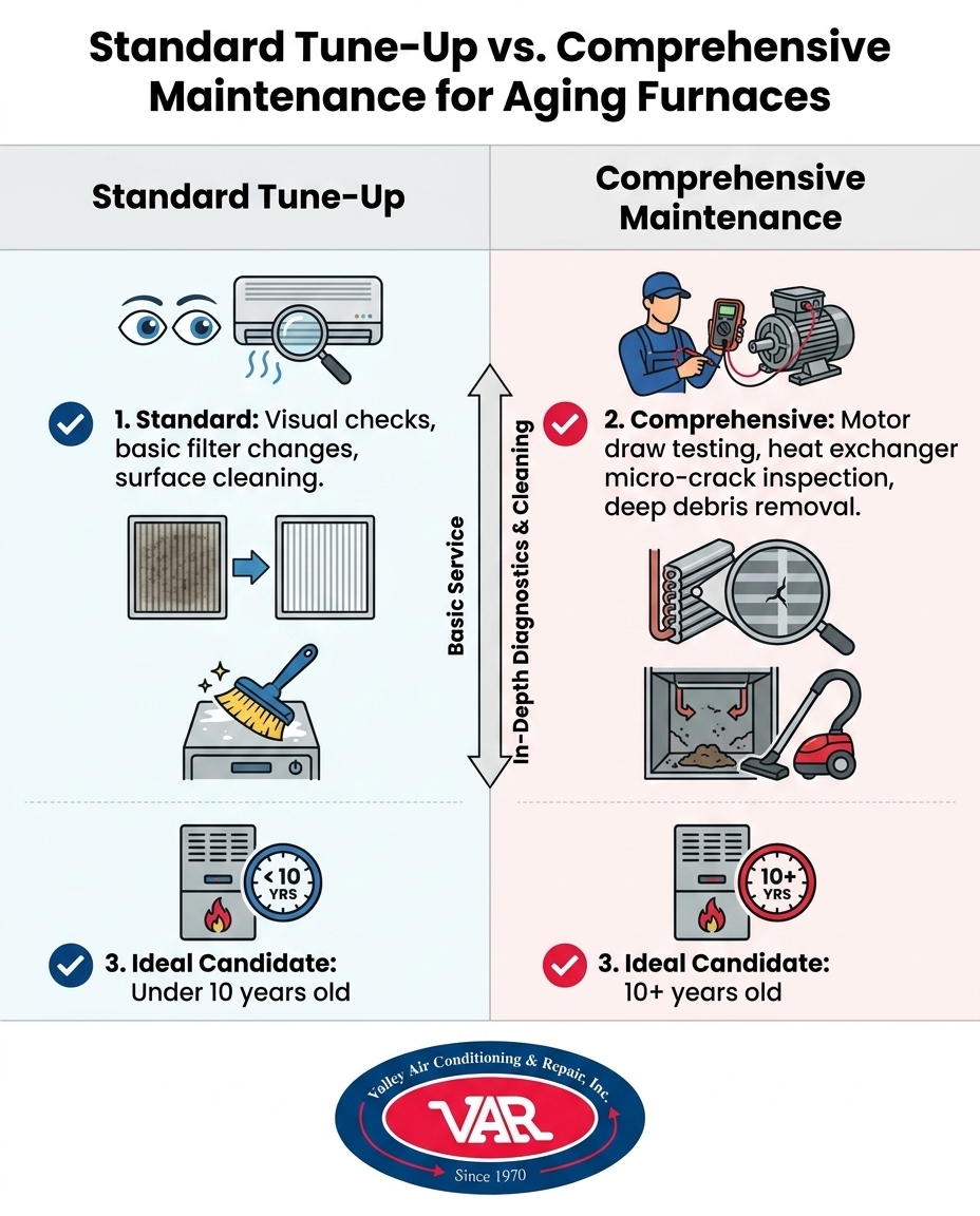 Standard Tune-Up vs. Comprehensive Maintenance for Aging Furnaces