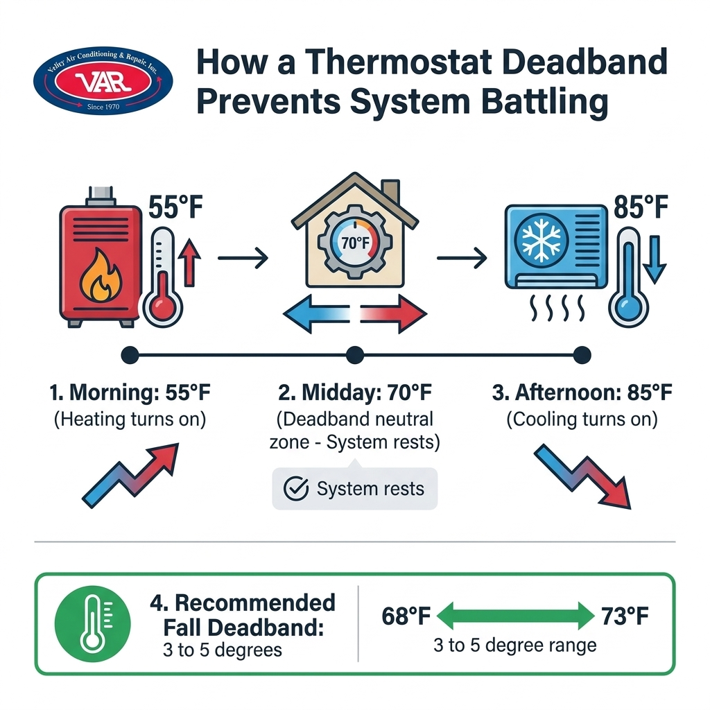 How a Thermostat Deadband Prevents System Battling